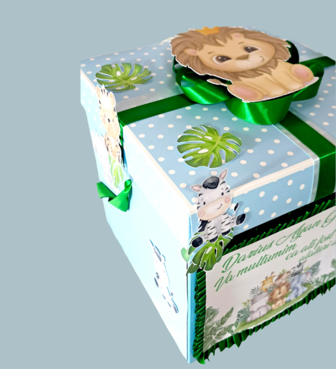 Casuta de dar botez tematica safari cu diverse animale