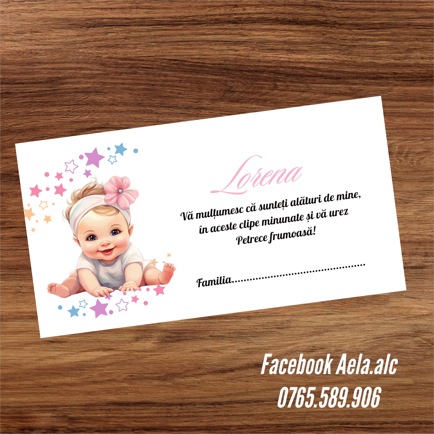 Plic de bani botez bebe roz cu stelute cod 53