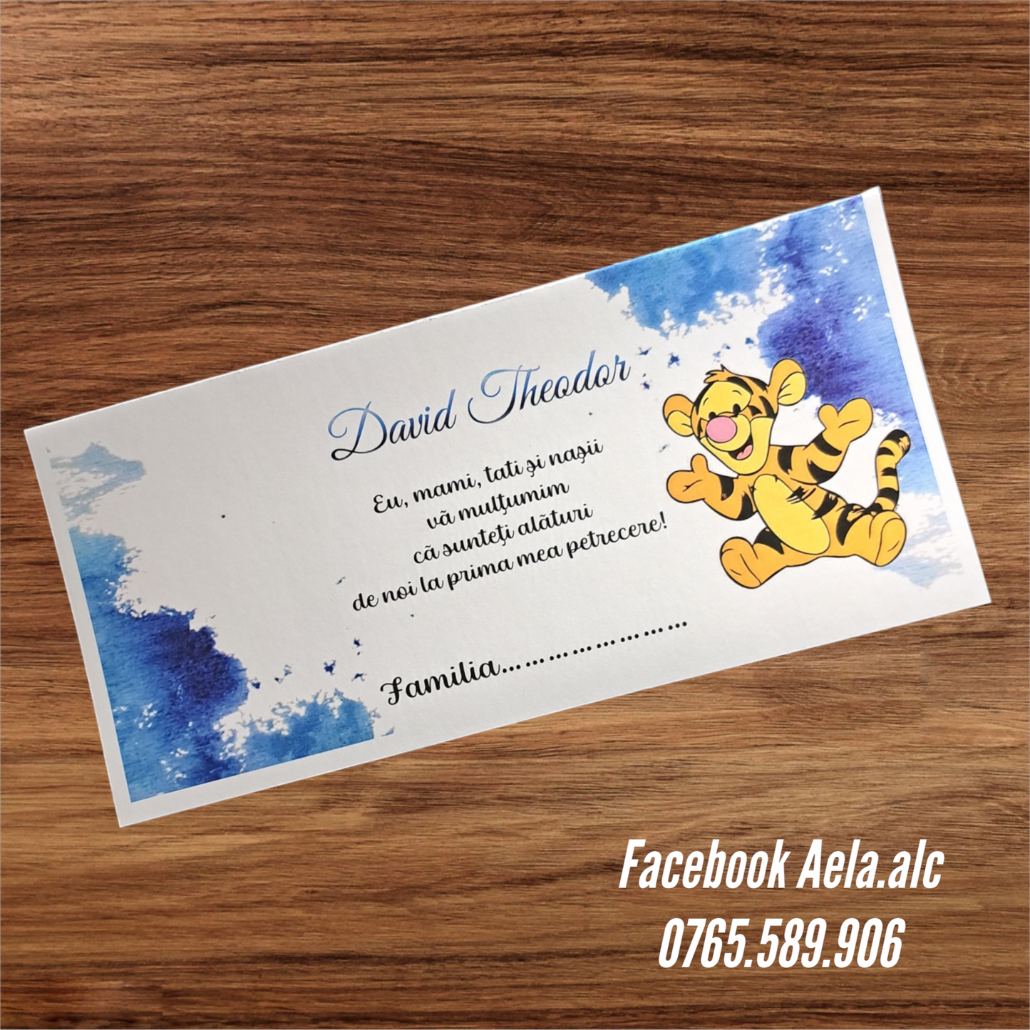 Plic de bani botez bebe tigru blue cod 132