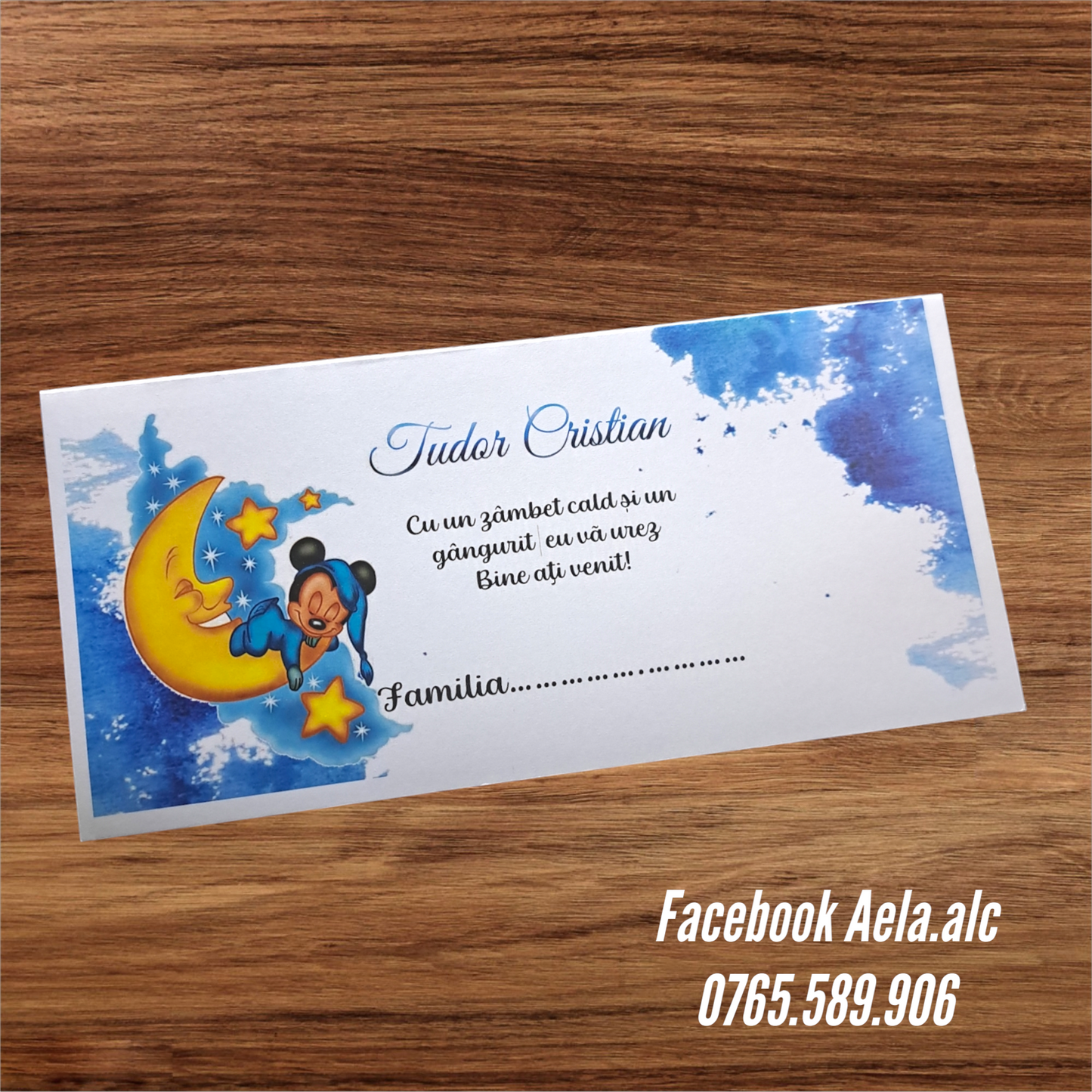 Plic de bani botez bebe mickey blue cod 131