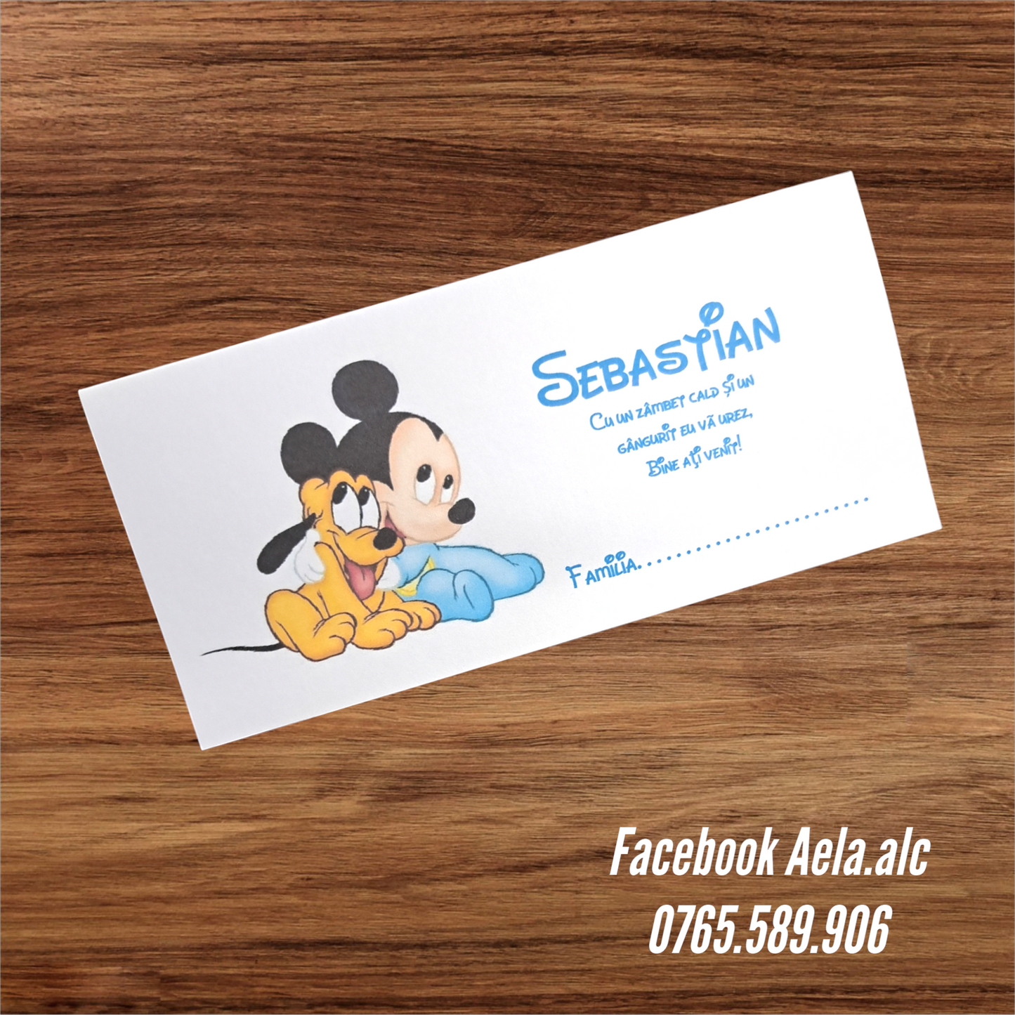 Plic de bani botez Bebe Mickey cod 142