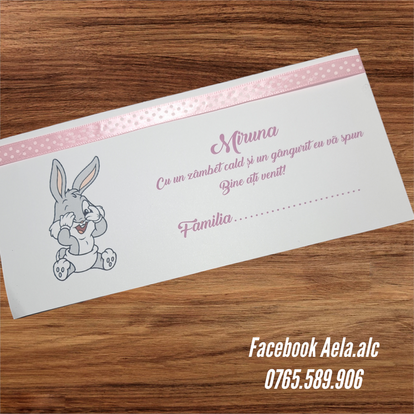 Plic de bani botez Iepuras cod 113