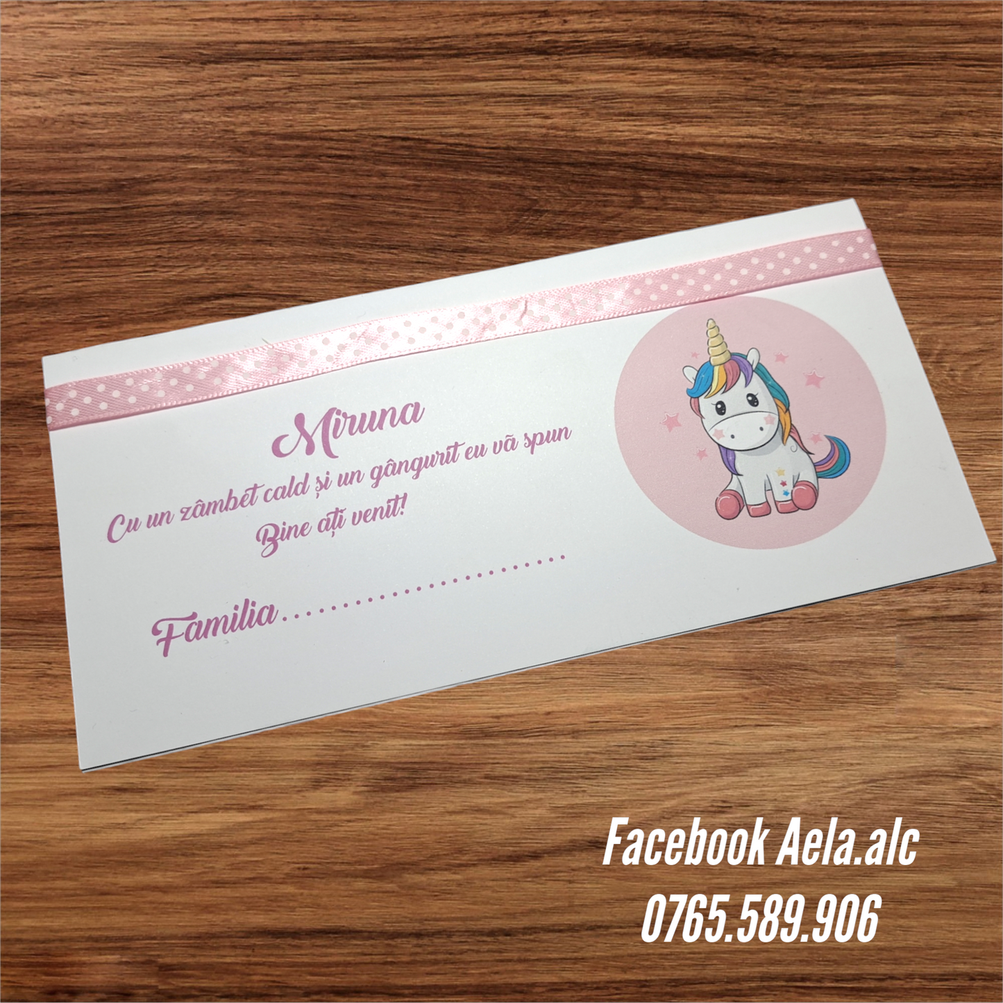 Plic de bani botez Unicorn cod 112