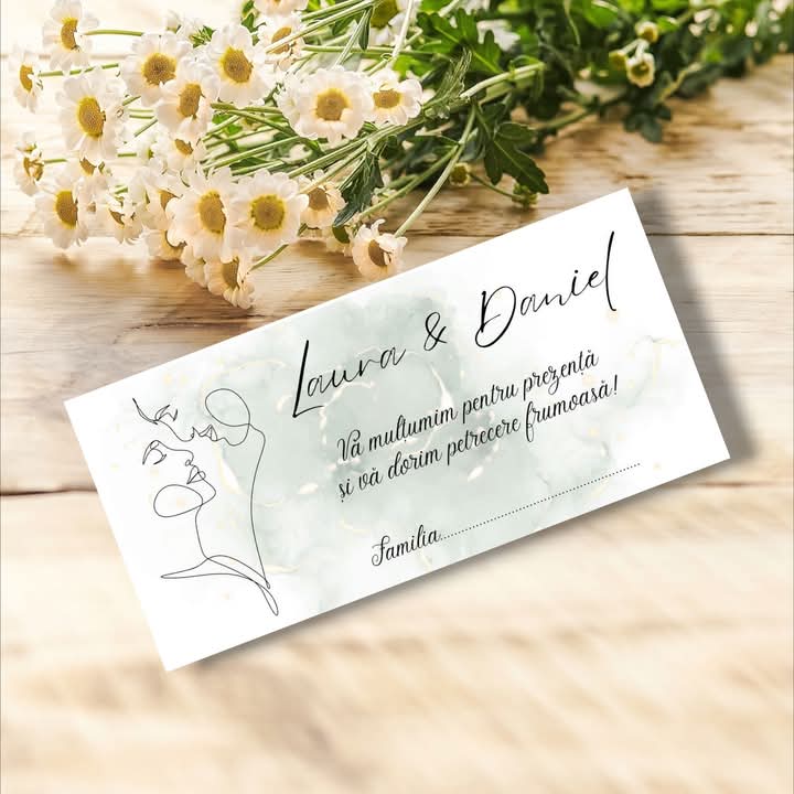 Plic de bani nunta tematica verde miri inima