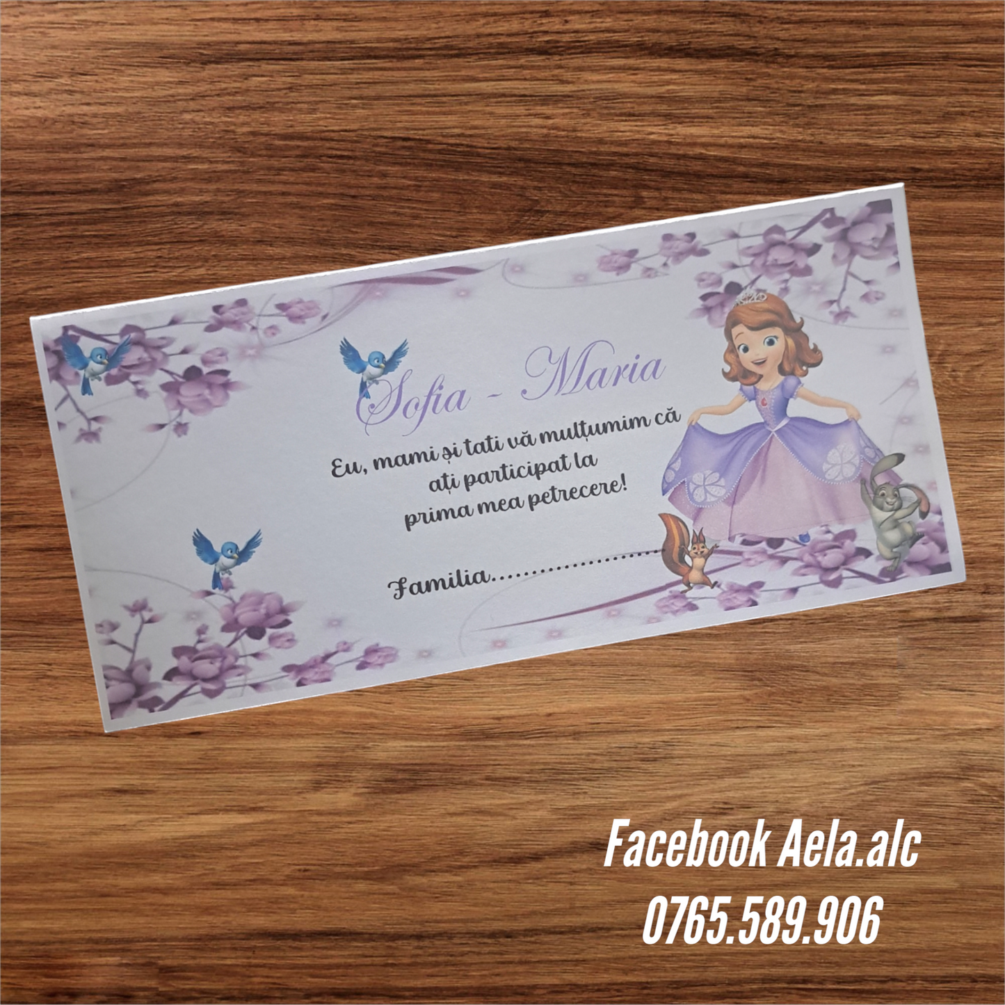 Plic de bani botez Prințesa Sofia cod 90