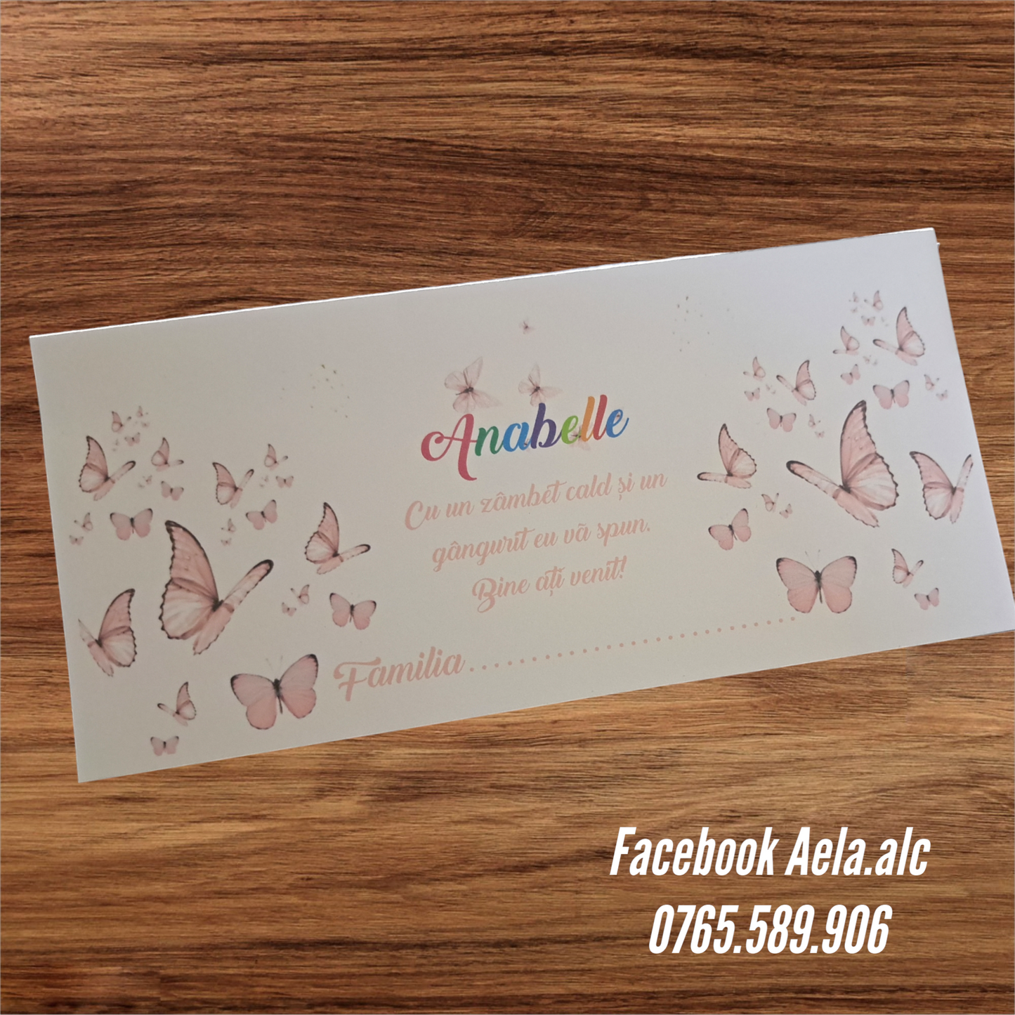 Plic de bani botez fluturi roz cod 71