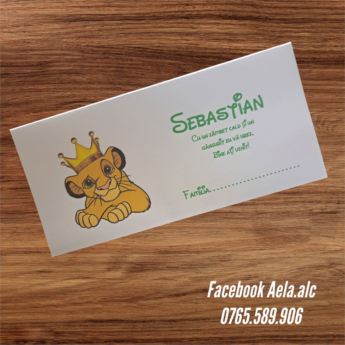 Plic de bani botez Simba cod 75