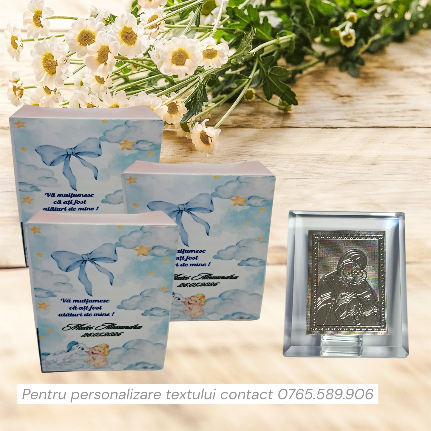 Iconita maica marturie baietel unicorn botez