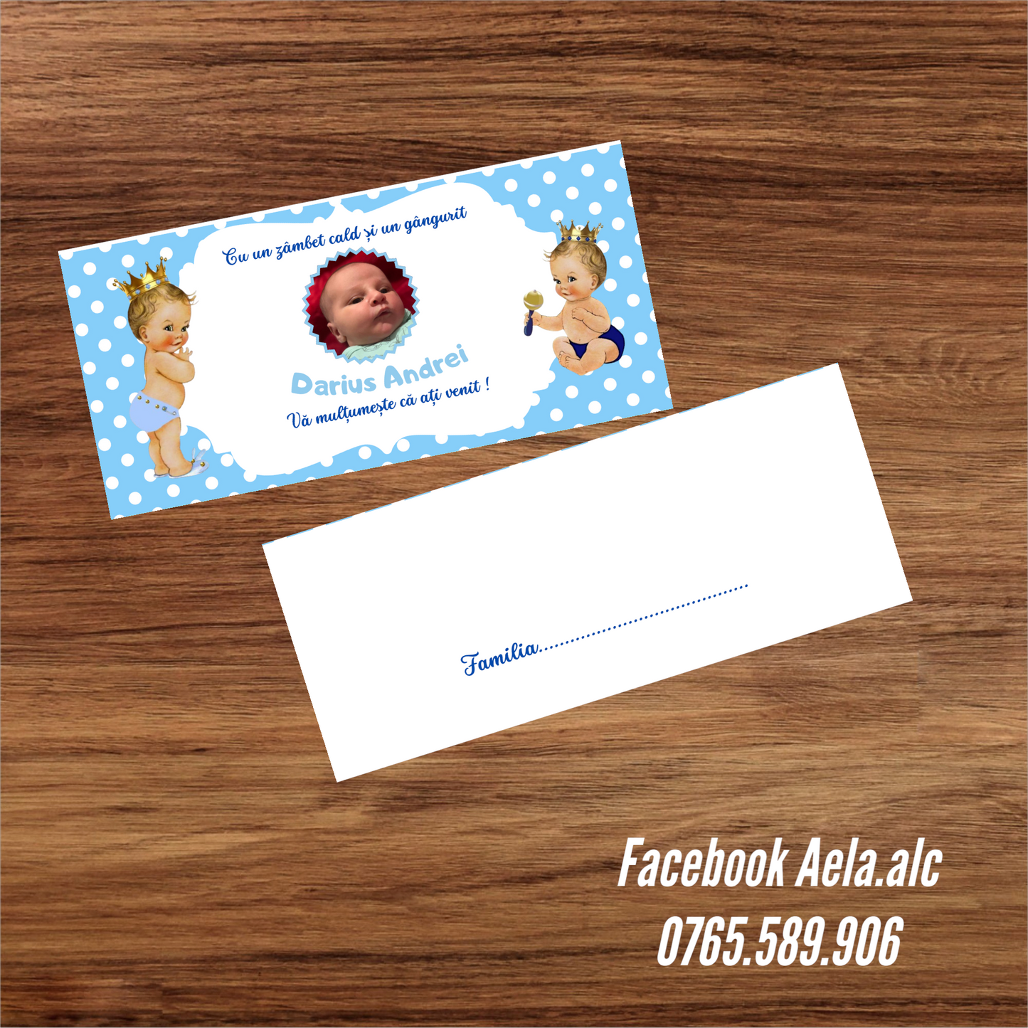 Plic de bani botez bebe regal personalizat cu poza cod 24