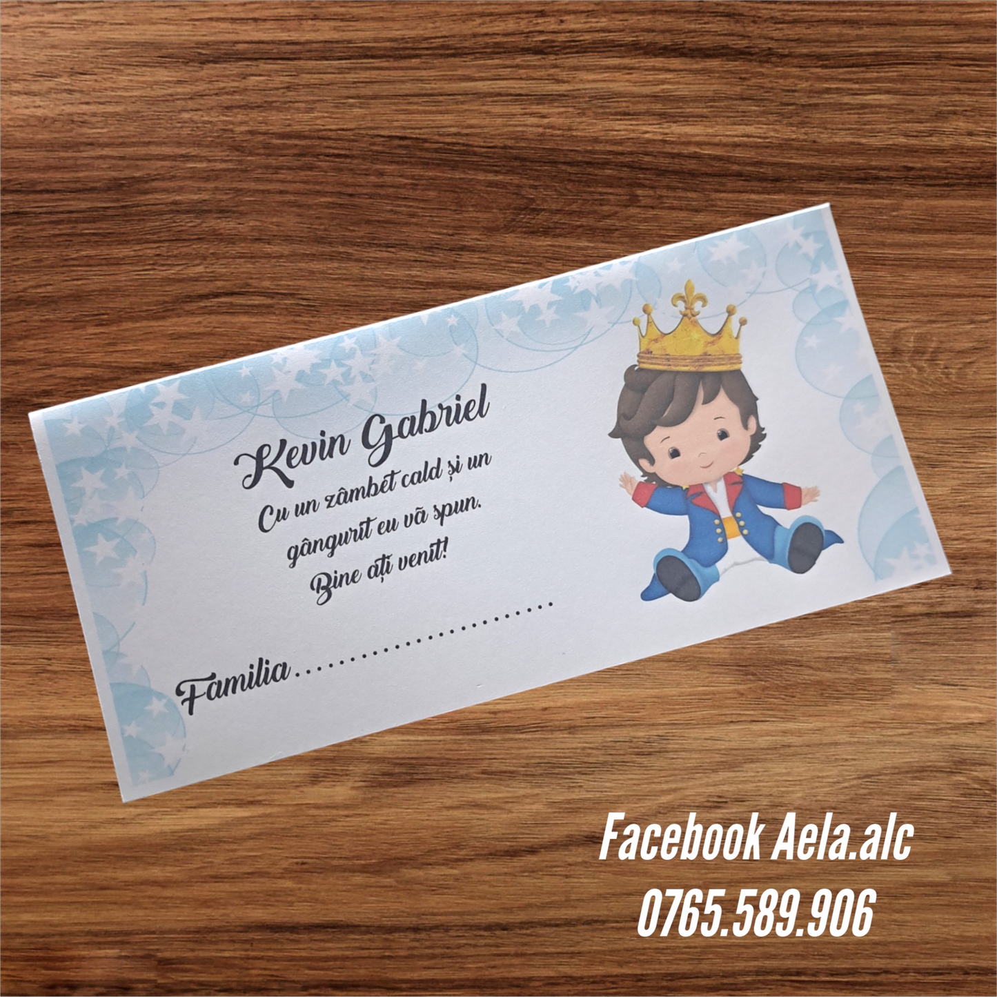 Plic de bani botez bebe print cod 124