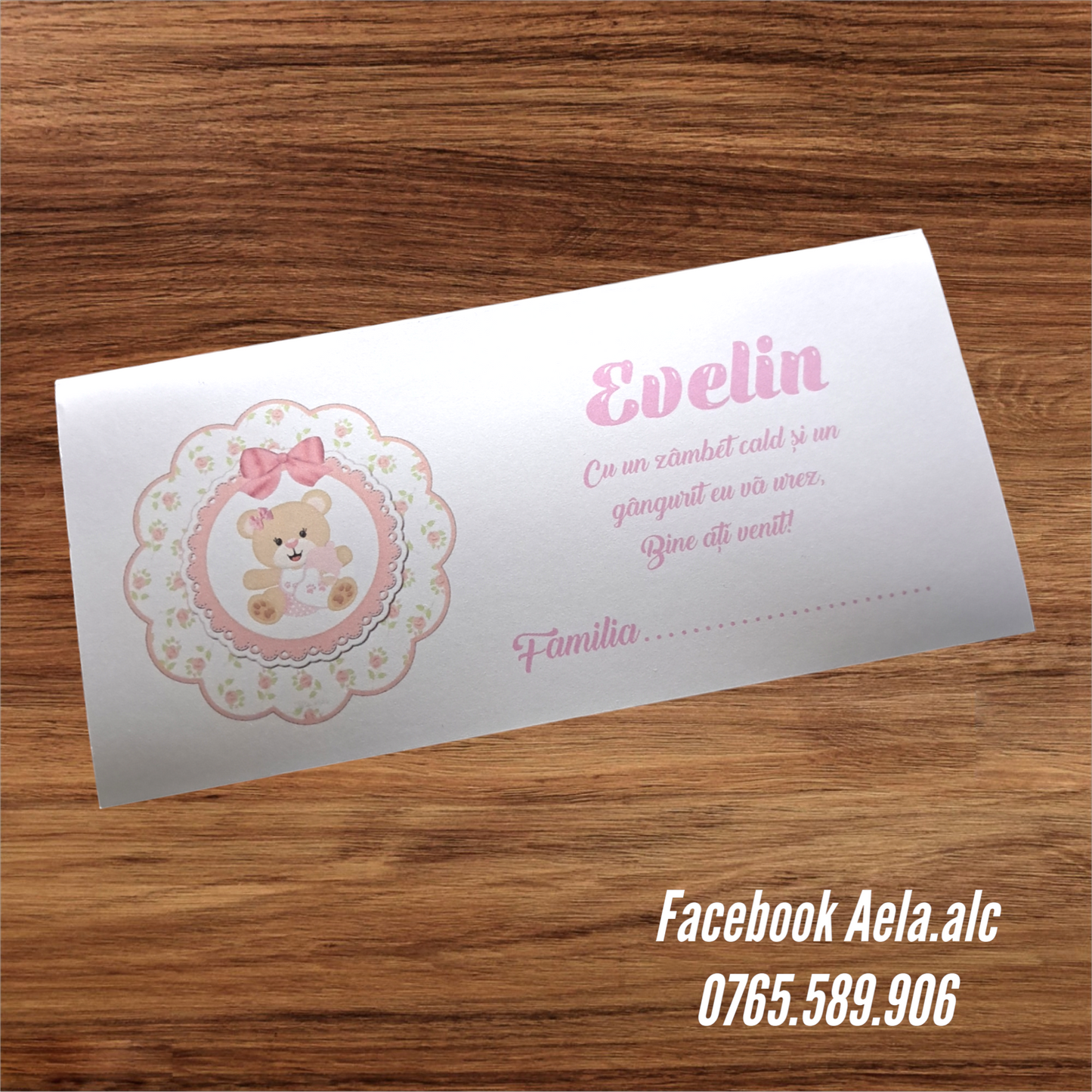 Plic de bani botez Ursulica cod 102