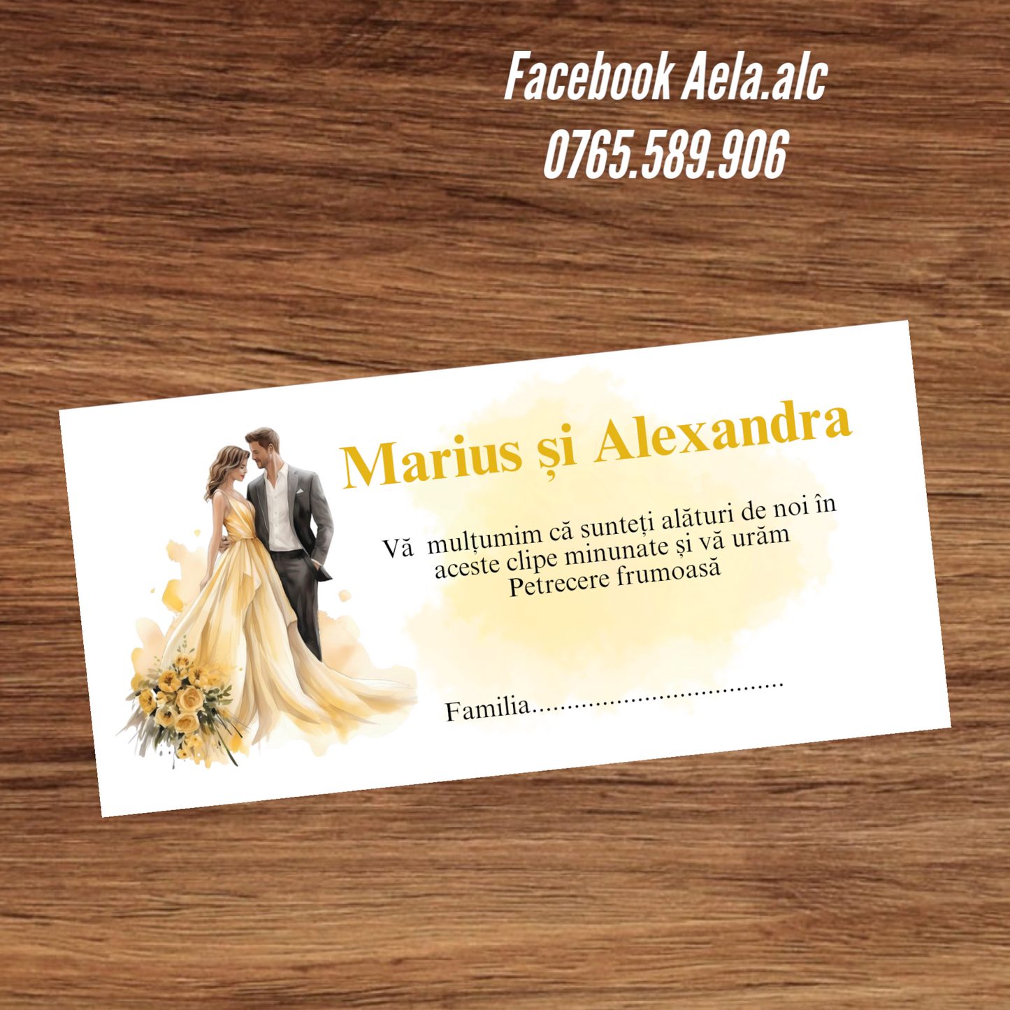 Plic de bani nunta miri tematica flori galbene