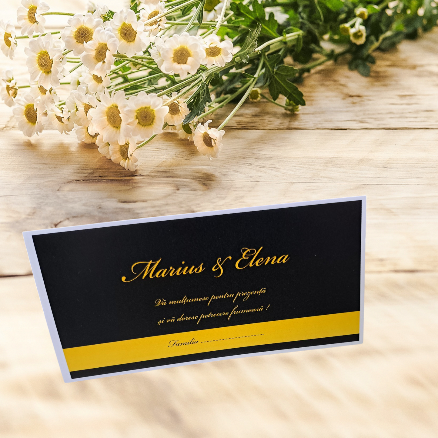 Plic de bani nunta tematica negru galben