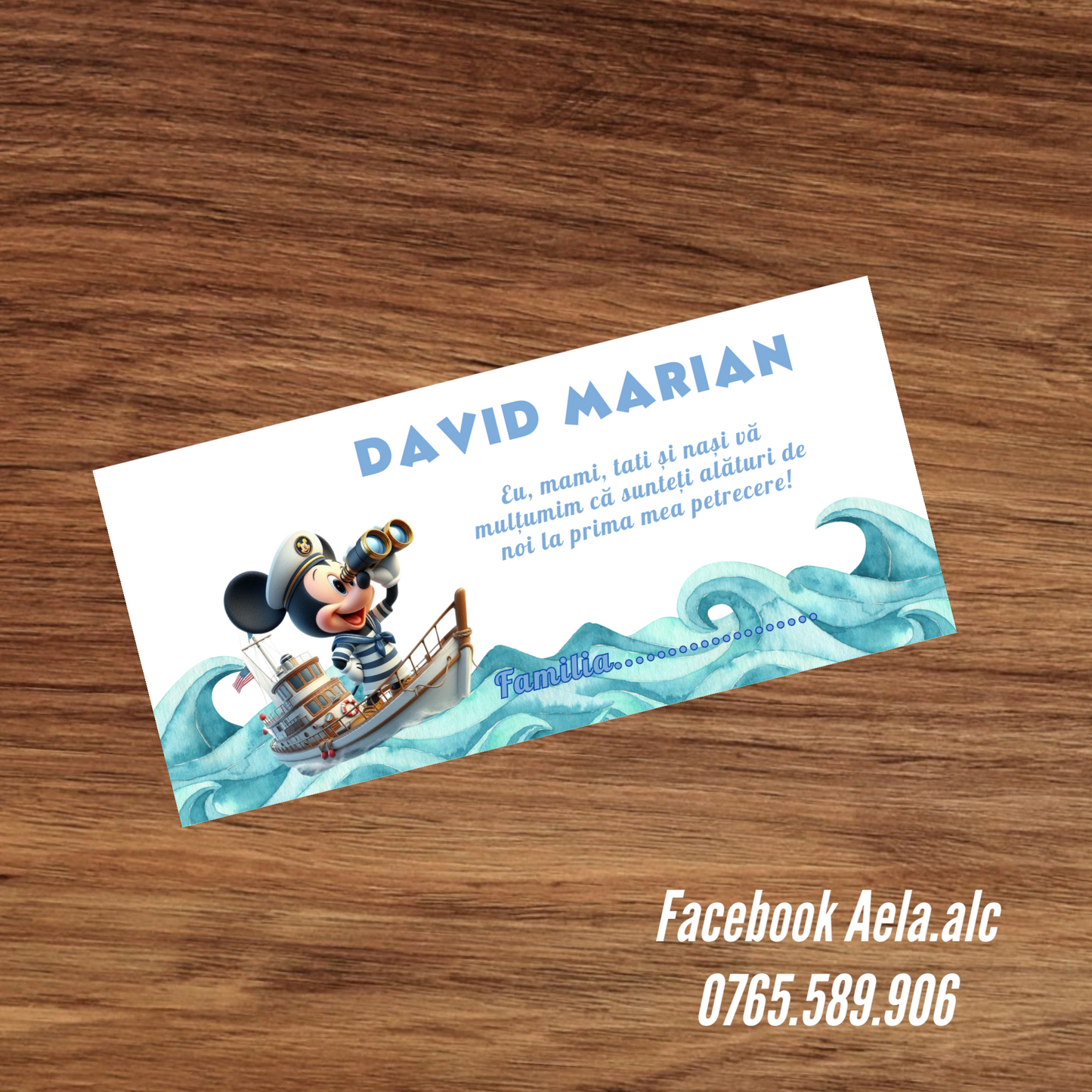 Plic de bani botez bebe mickey vaporaș cod 28