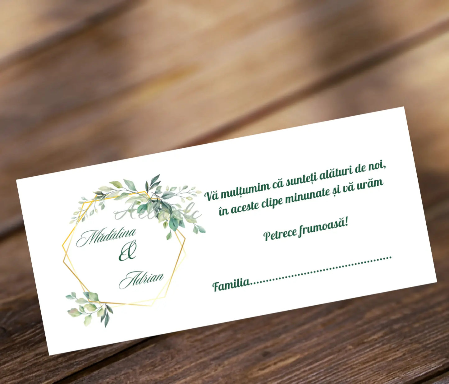 Plic de bani nunta tematica verde flori