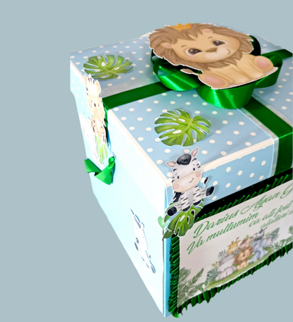 Casuta de dar botez tematica safari cu diverse animale