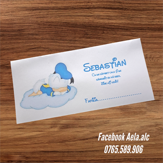 Plic de bani botez Donald bebe cod 100