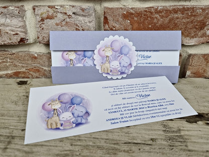 Invitație botez animaluțe safari