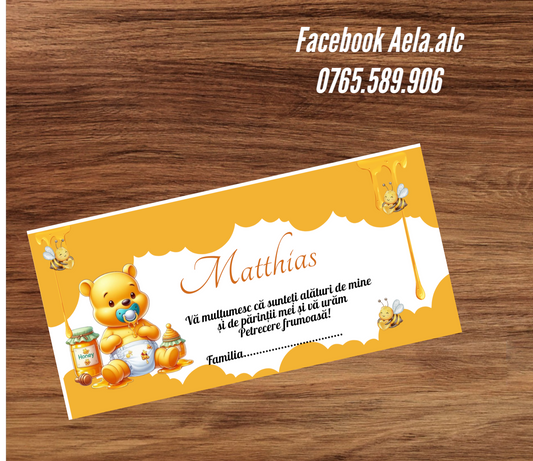 Plic de bani botez Winnie bebe cod 31