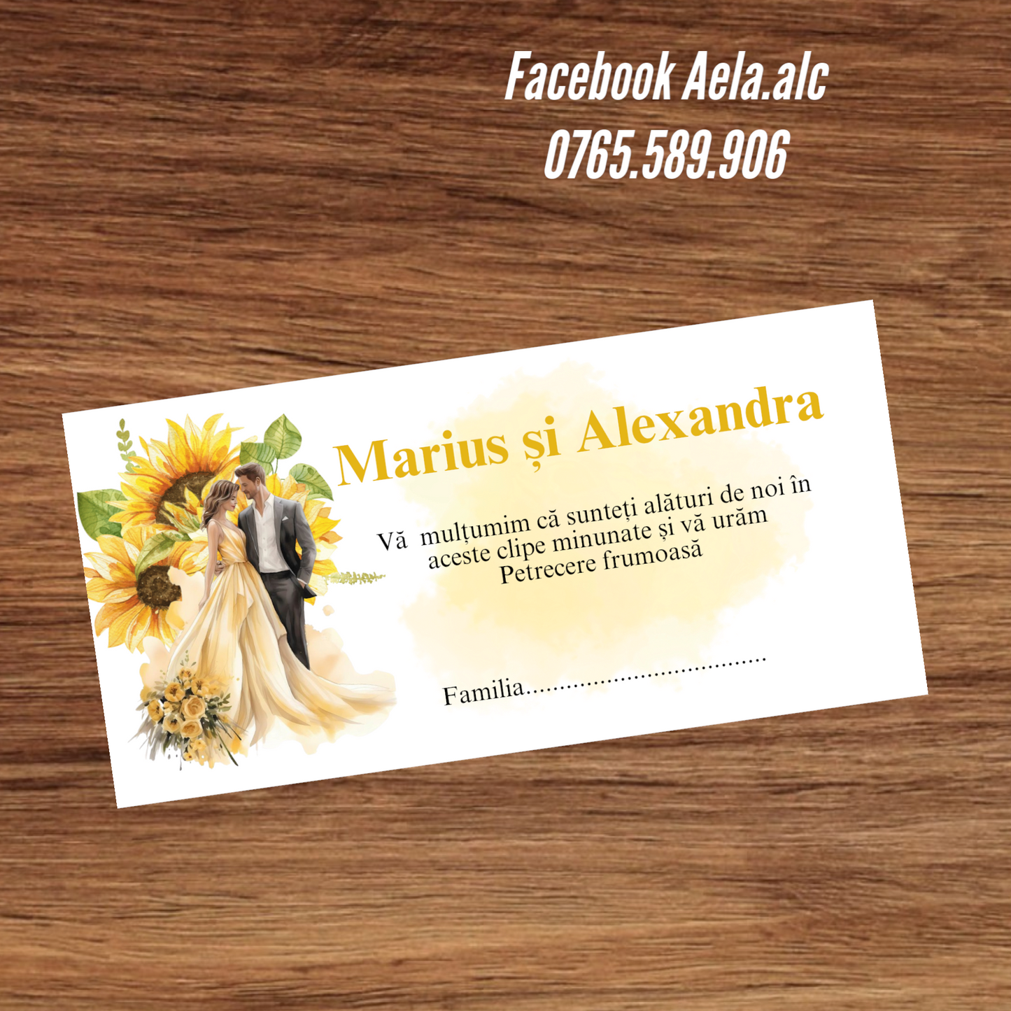 Plic de bani nunta Floarea soarelui miri