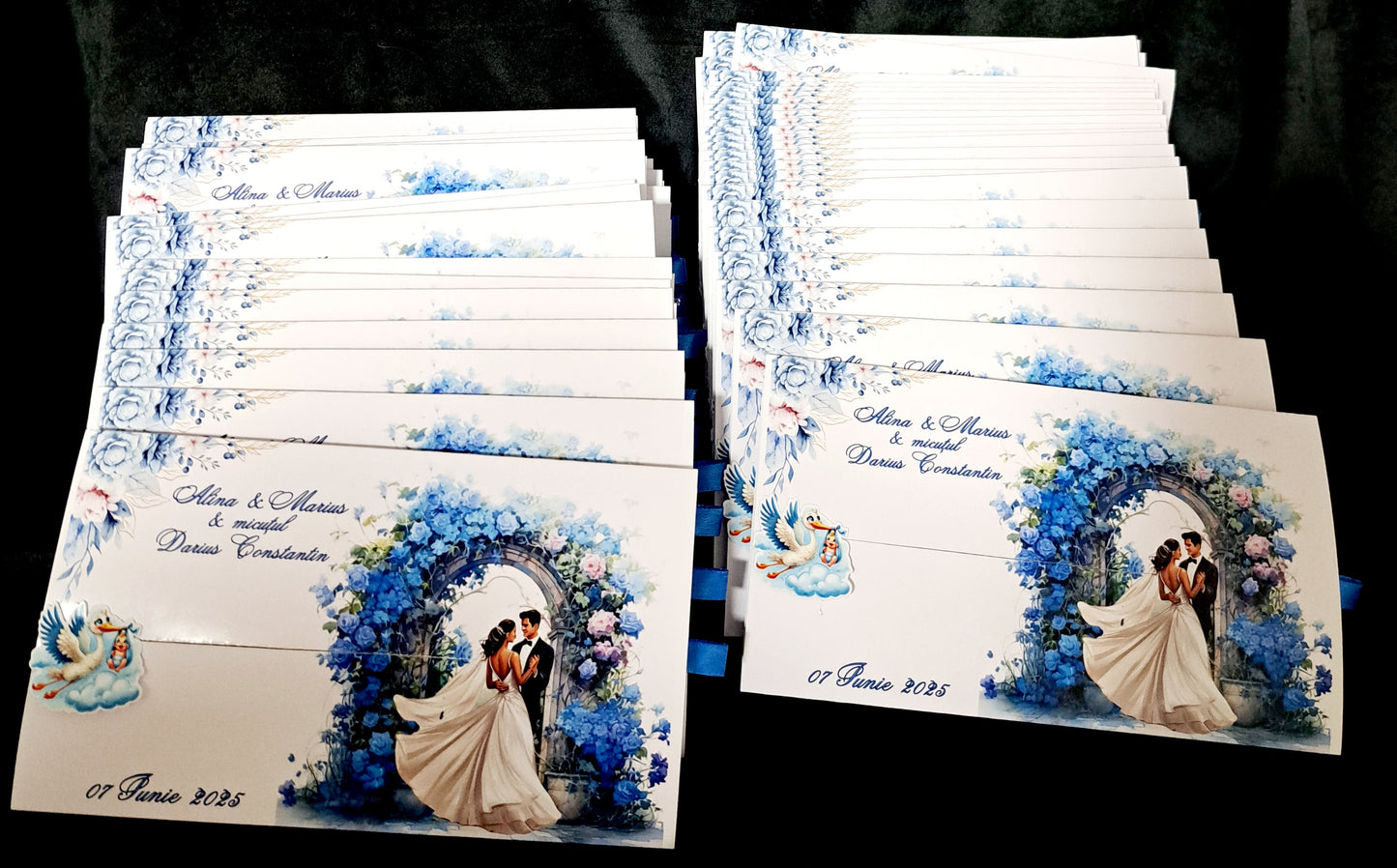 Invitație Blue Nunta și botez