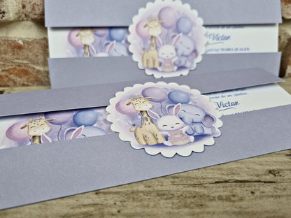 Invitație botez animaluțe safari