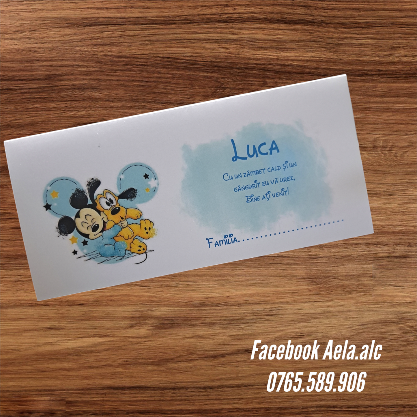 Plic de bani botez Mickey blue cod 80