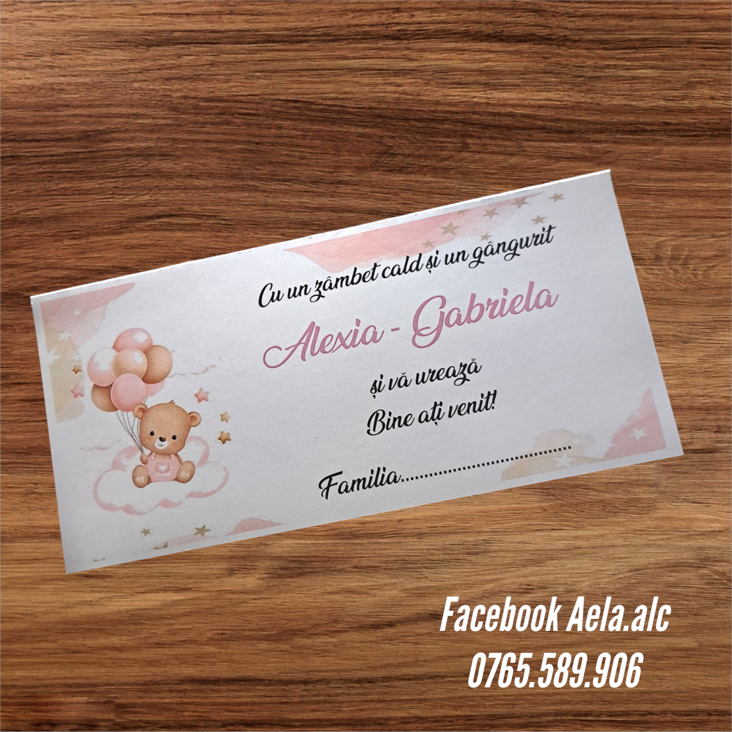 Plic de bani botez Ursuleț norișor cod 96