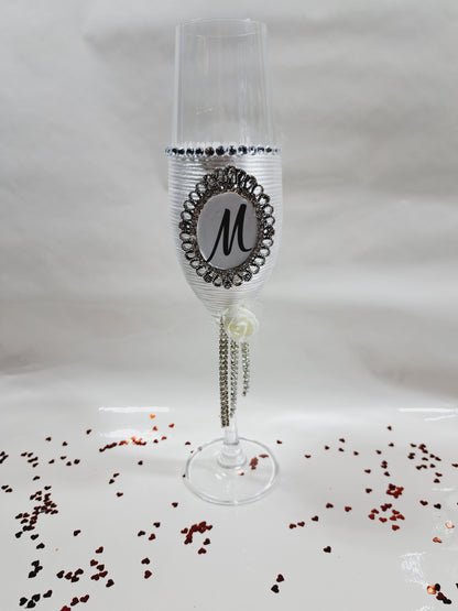 Pahare personalizate Mire și mireasă alb negru