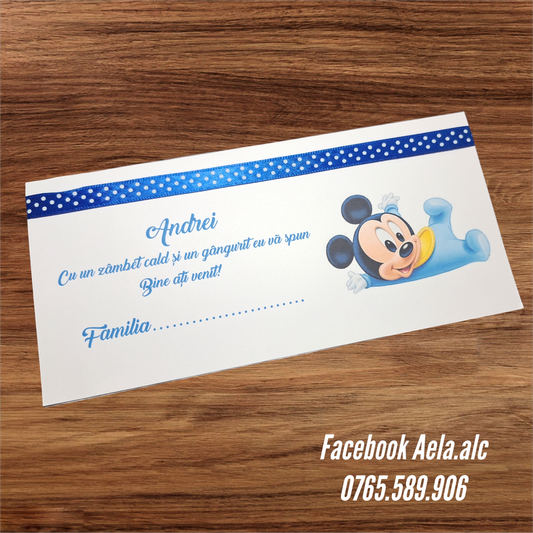 Plic de bani botez bebe mickey cod 125