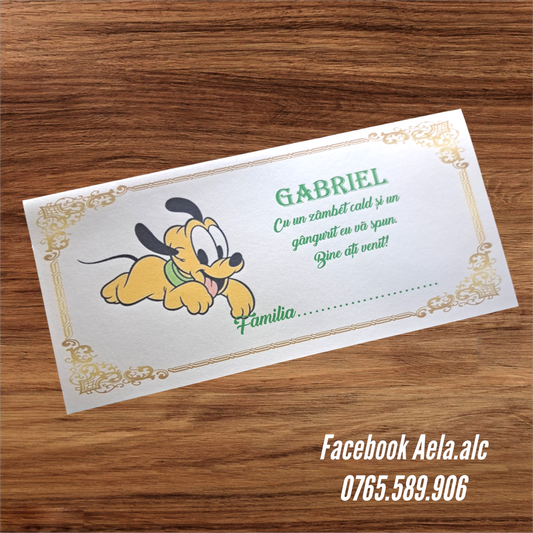 Plic de bani botez pluto cod 65