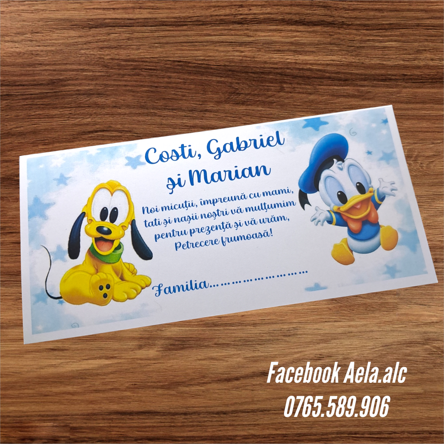 Plic de bani botez Donald bebe cod 123