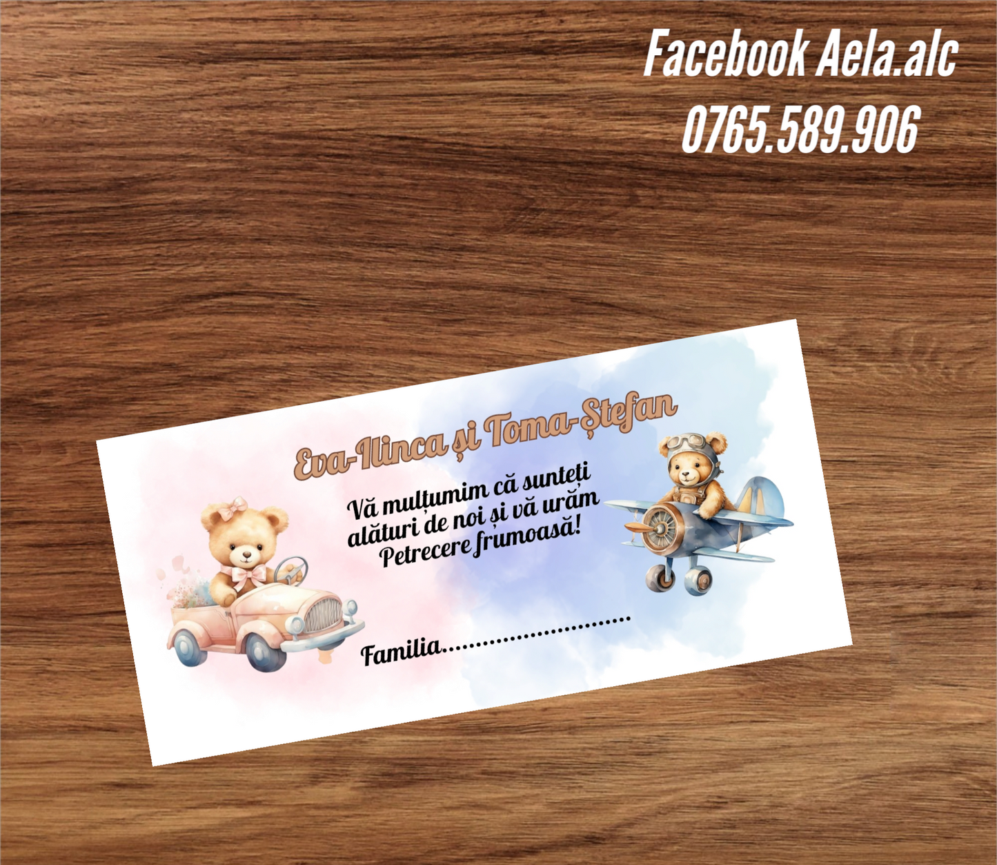 Plic de bani botez ustuleti gemeni cod 44