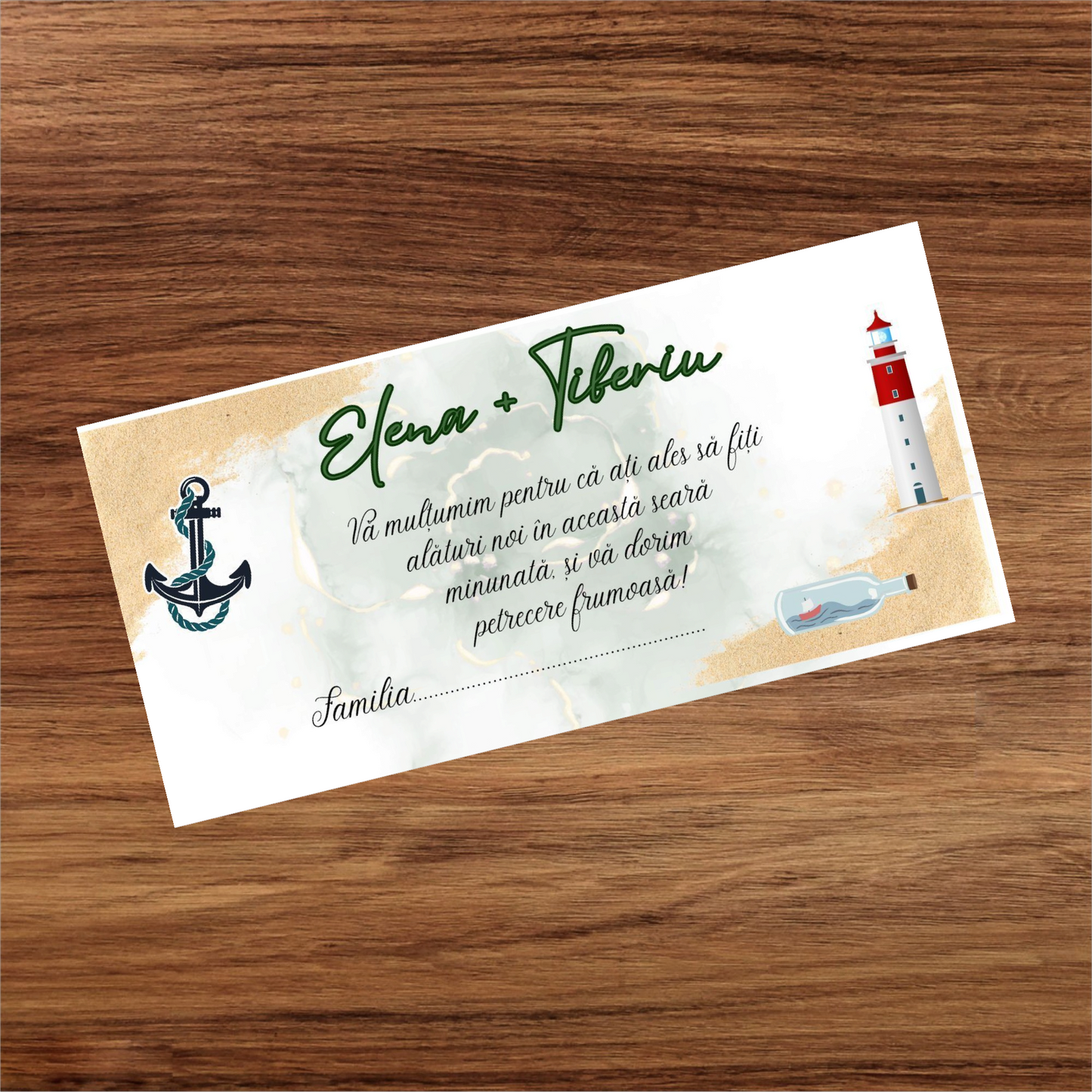 Plic de bani nunta tematica marină ancoră