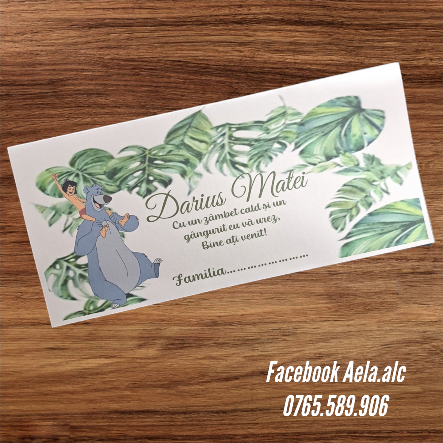 Plic de bani botez Cartea junglei cod 140