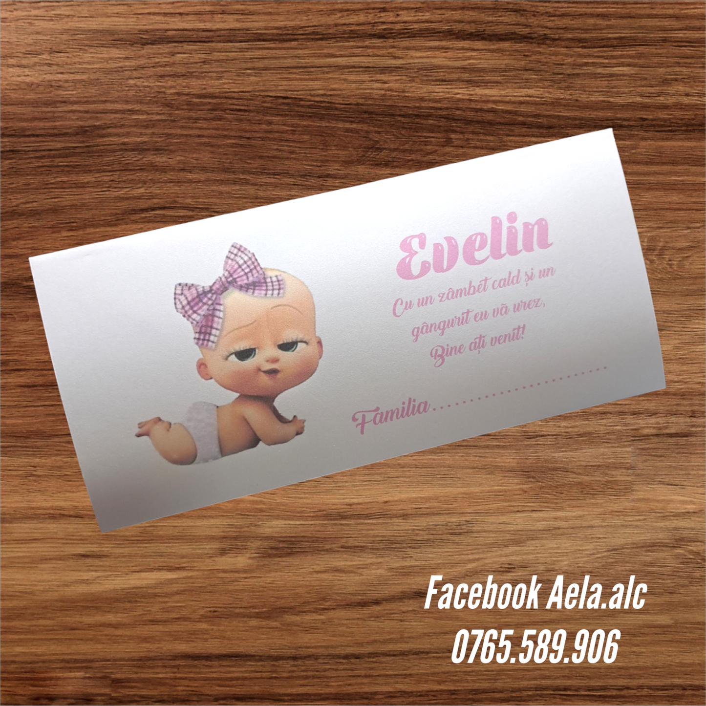 Plic de bani botez Bebelina cod 105