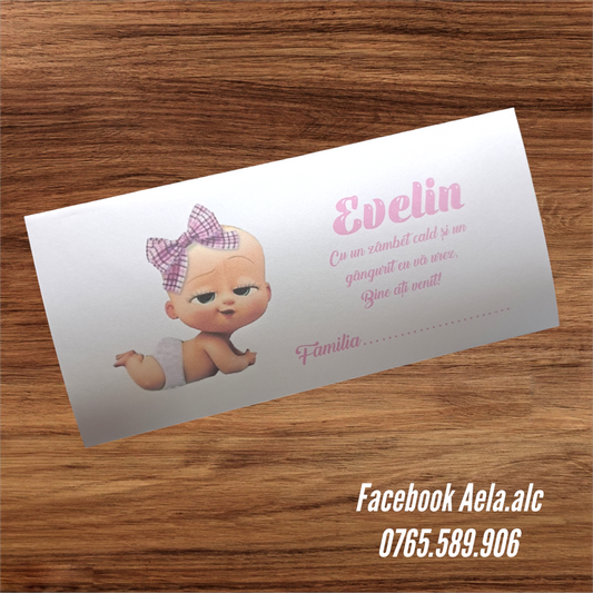 Plic de bani botez Bebelina cod 105