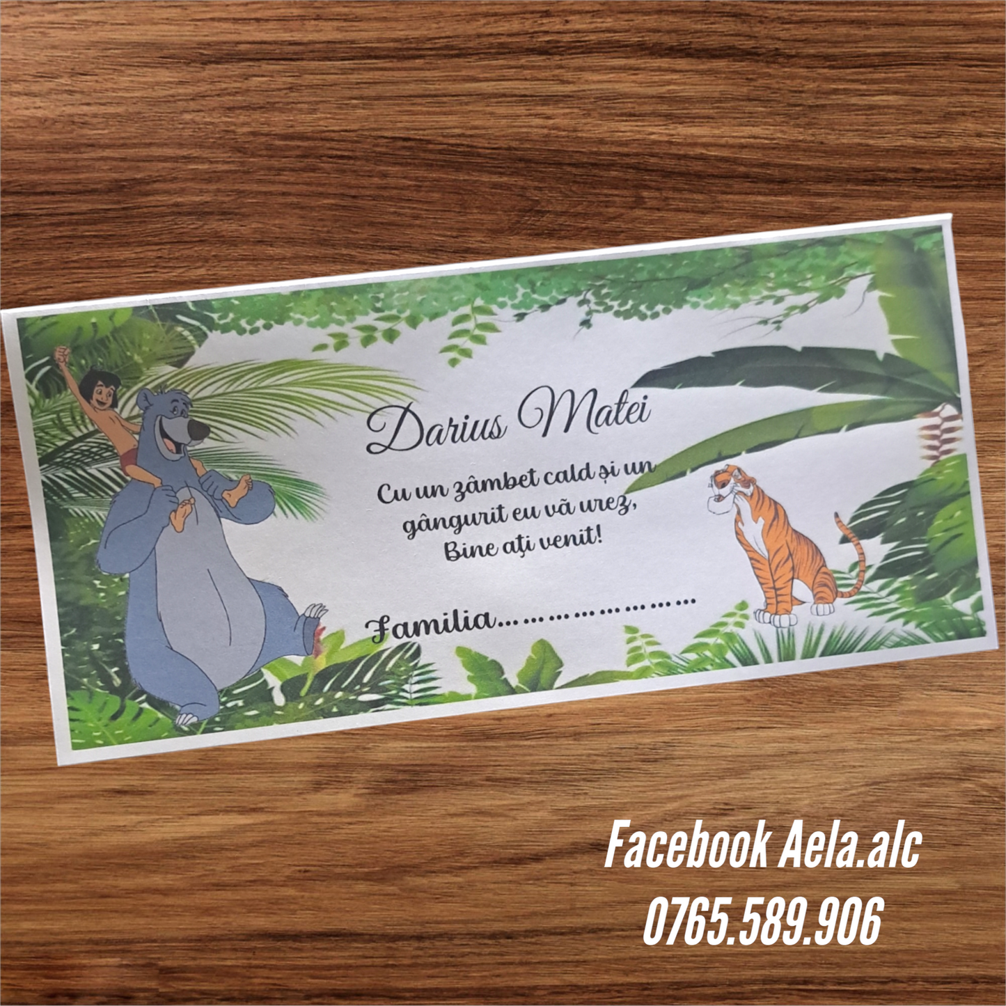 Plic de bani botez Cartea junglei cod 77