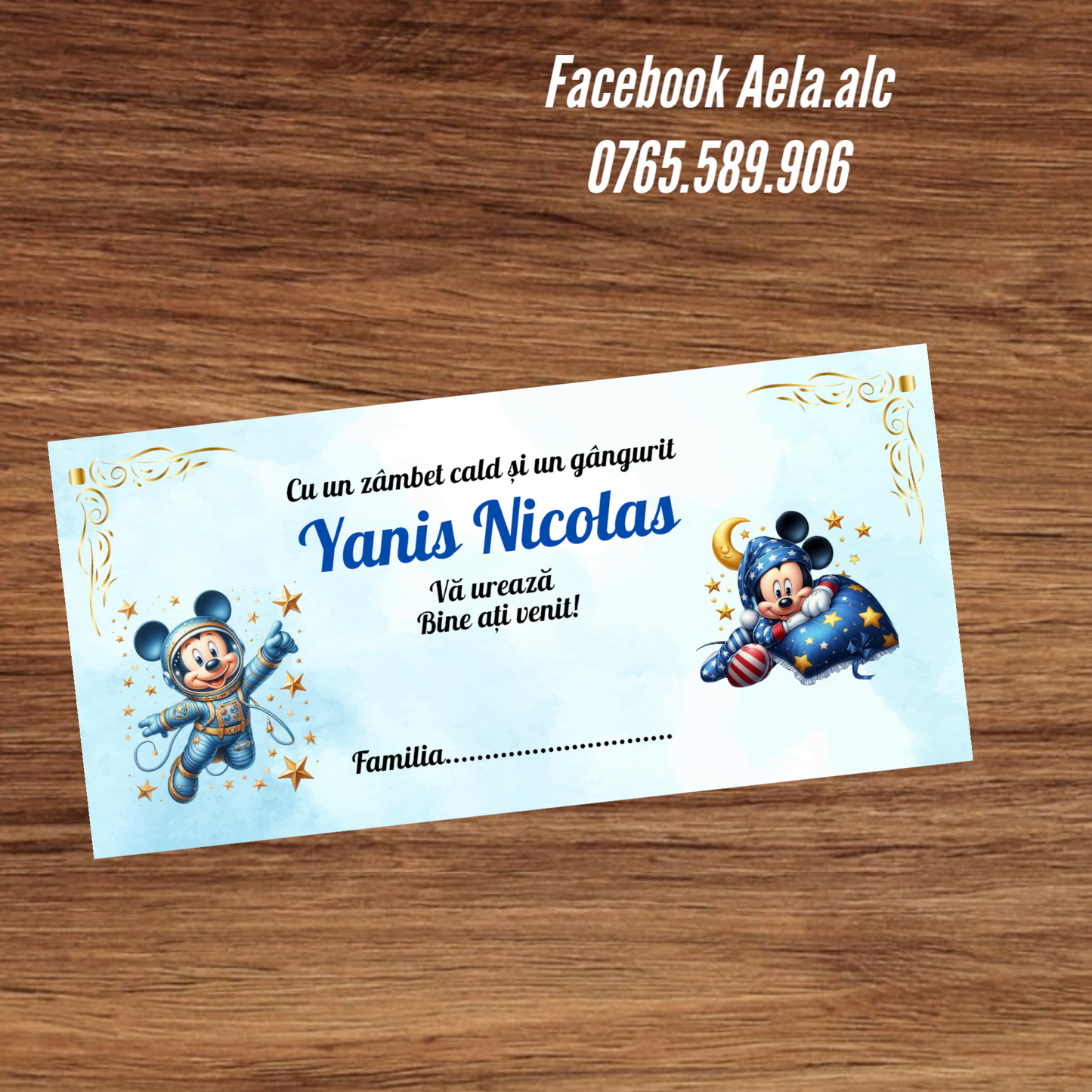 Plic de bani botez Mickey bebe astronaut cod 32