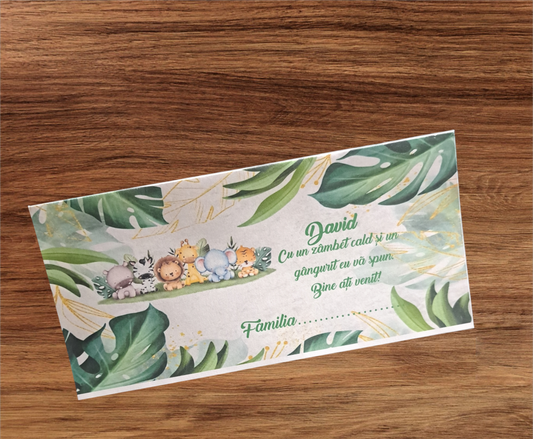 Plic de bani botez Safari cod 122