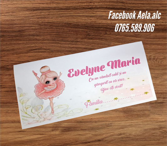 Plic de bani botez balerina cod 47